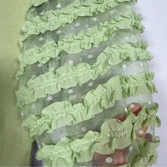Anthropologie Dolan Light Green Ruffle Sleeve Blouse, Size XS, Great Condition! - Picture 6 of 12
